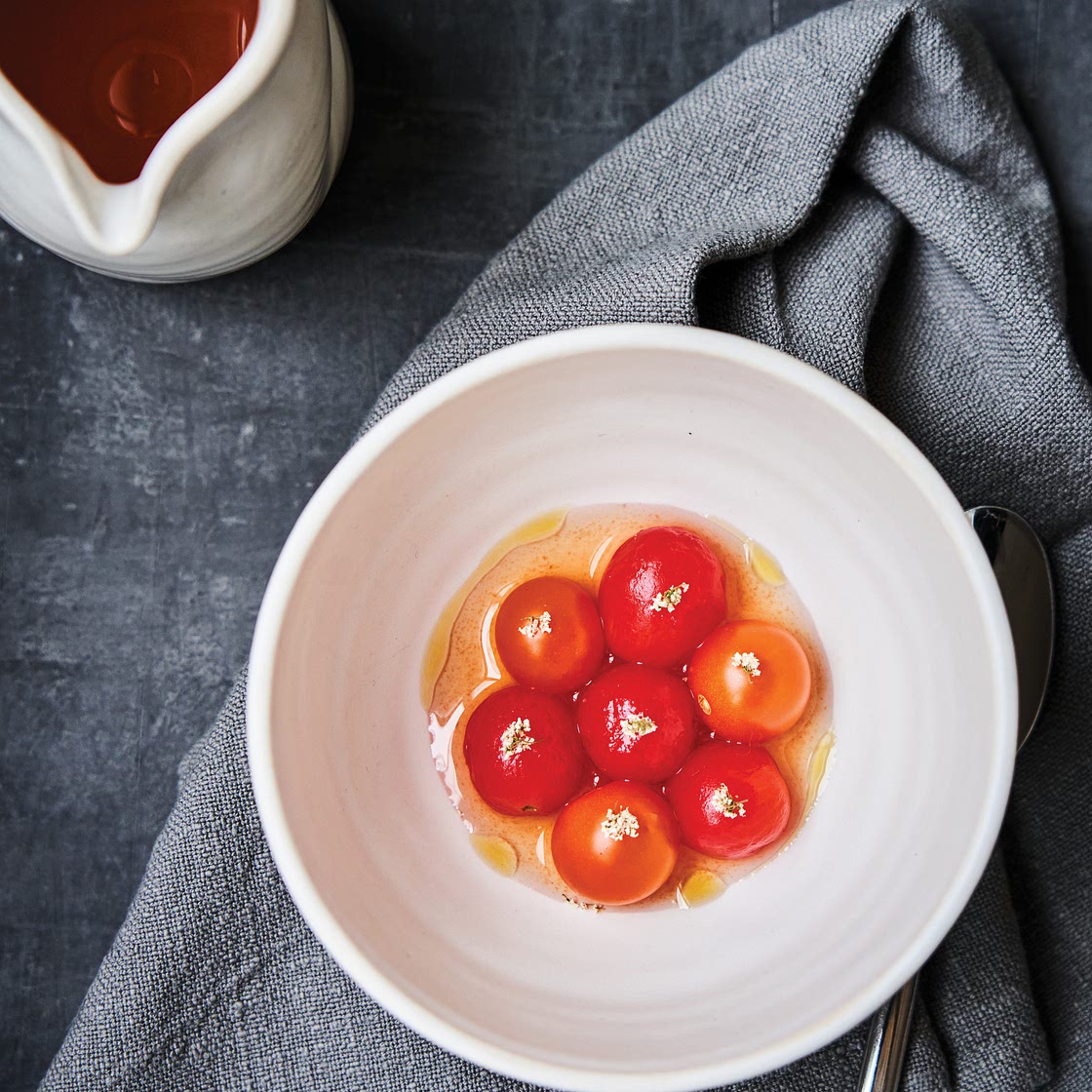 Tomo's Sungold Tomatoes in Roasted Tomato Vinaigrette