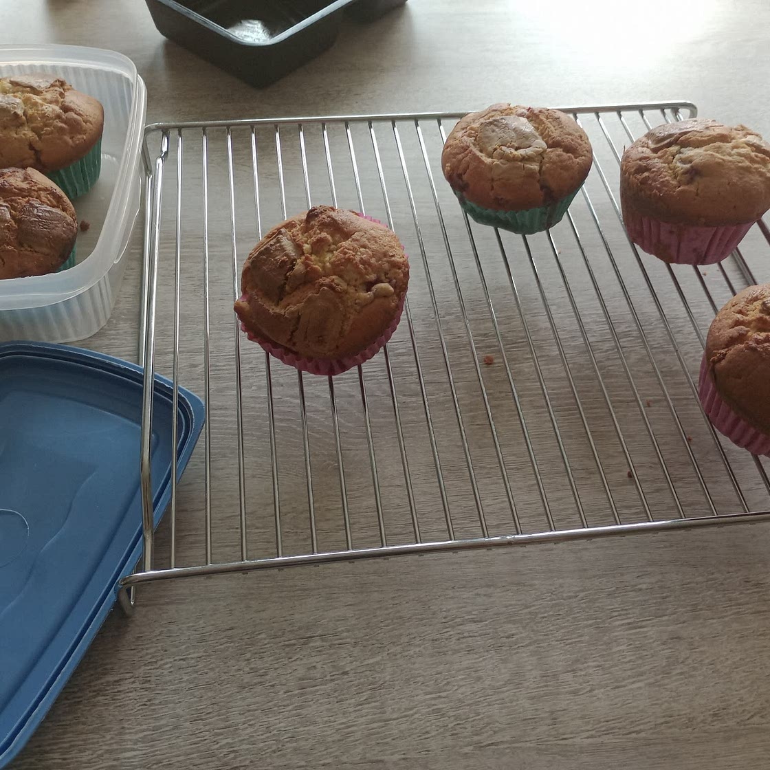 Raspberry & white chocolate muffins