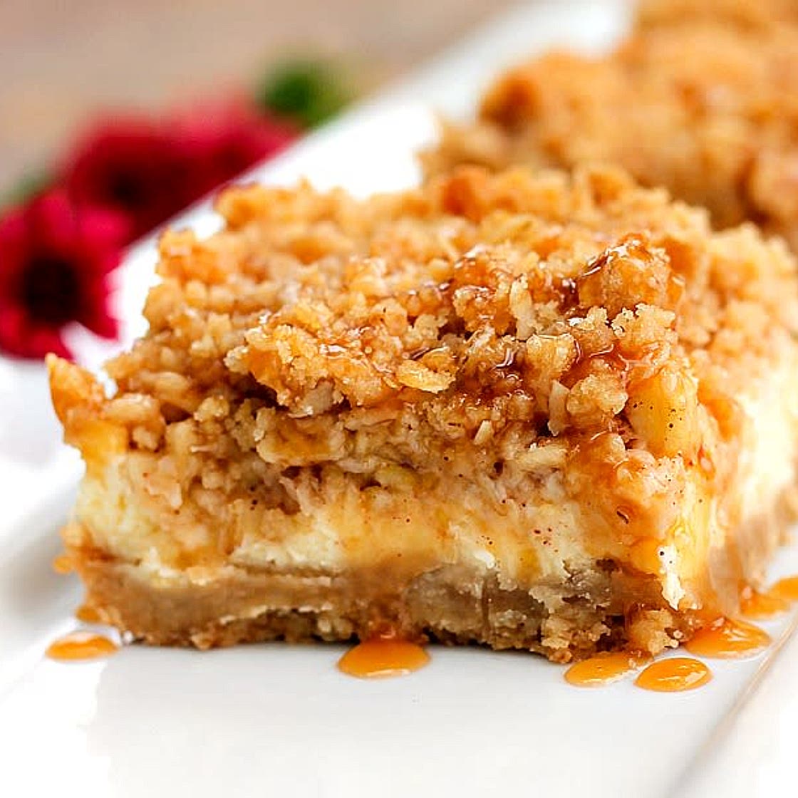 Caramel Apple Cheesecake Bars
