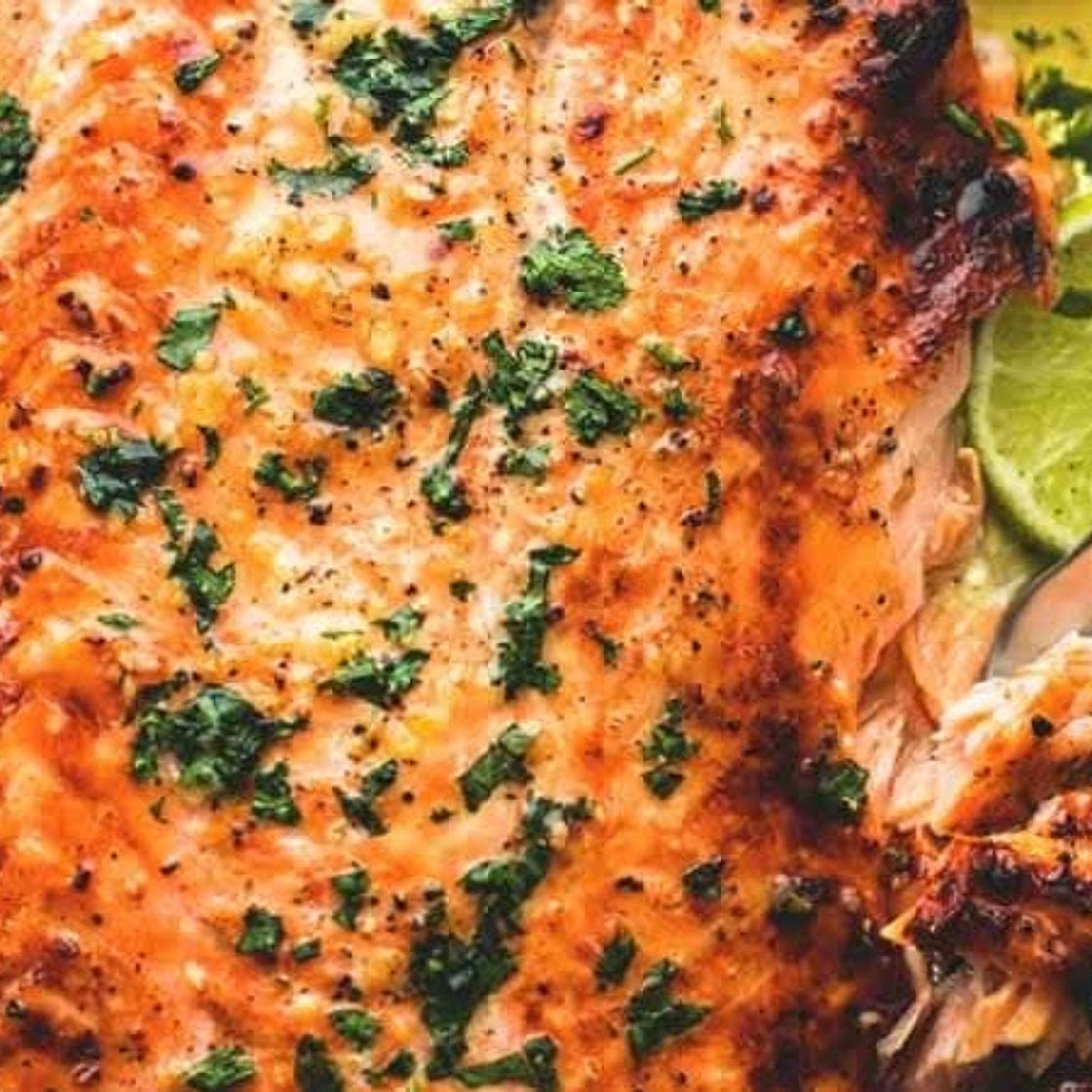 Baked Honey Cilantro Lime Salmon