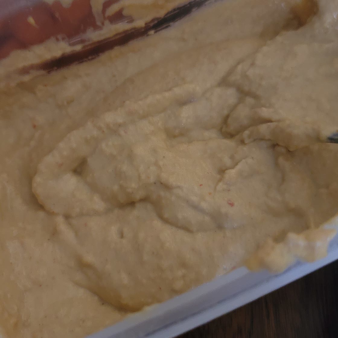 Homemade plain hummus