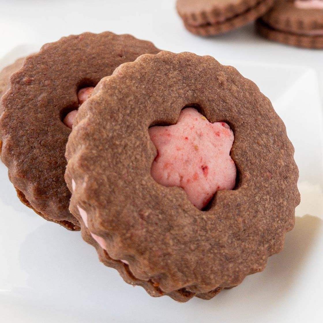 Double Chocolate Strawberry Sandwich Cookies