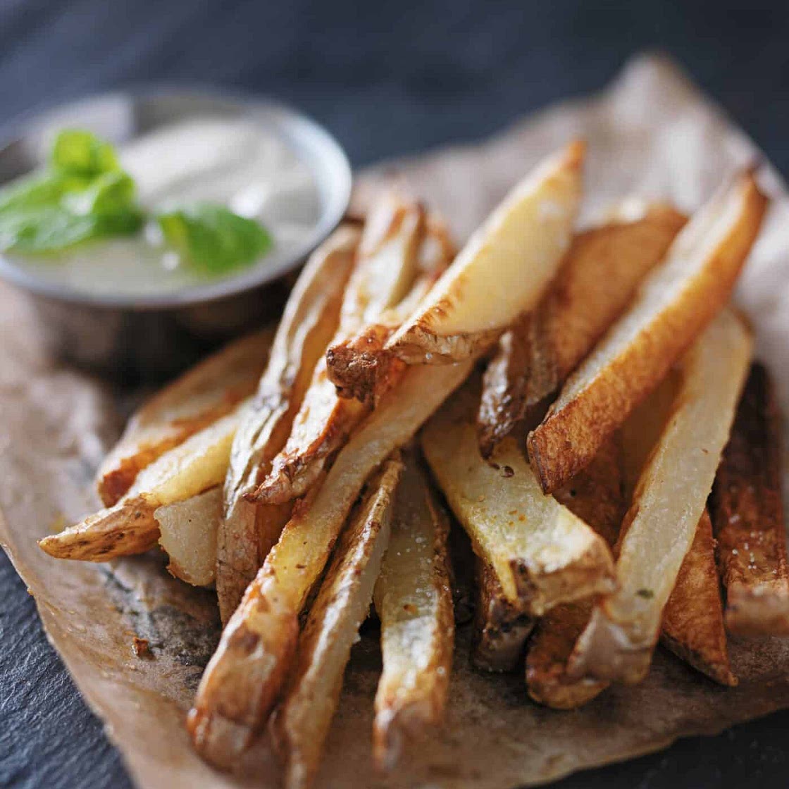 Spicy Oil-Free Garlic Fries