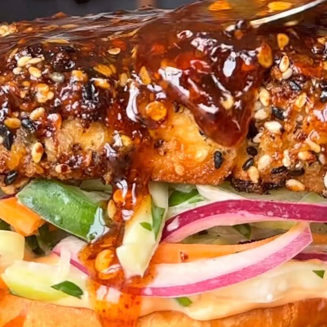 Hot Honey Halloumi Burger