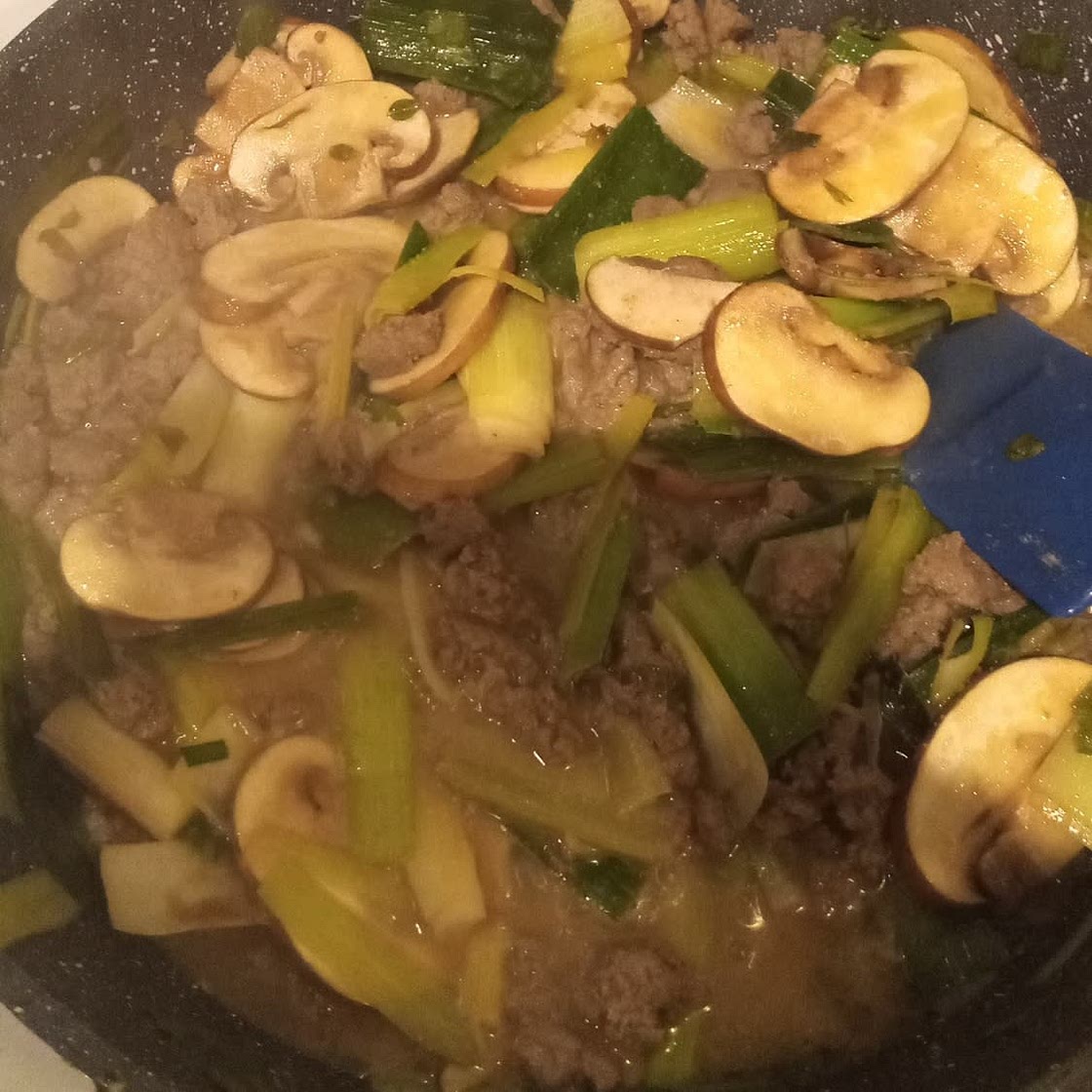 Jammy Leek and Shrimp Stir Fry