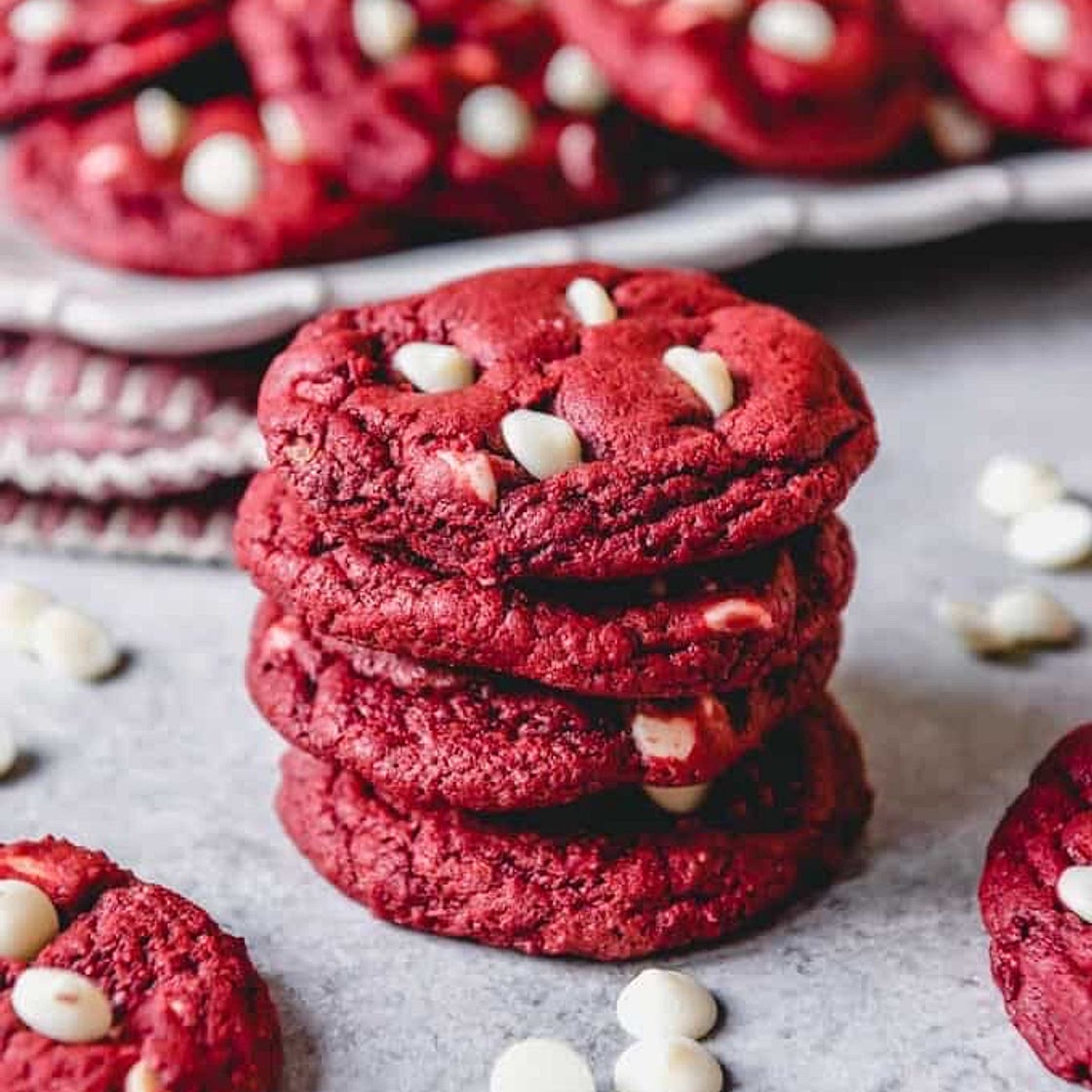 Red Velvet Chocolate Chip Cookies