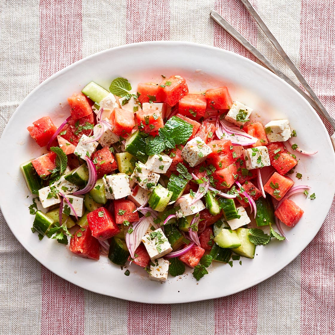Watermelon, Cucumber & Feta Salad