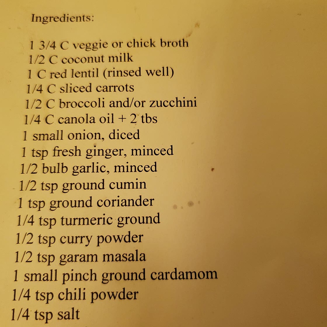 Graces Lentils