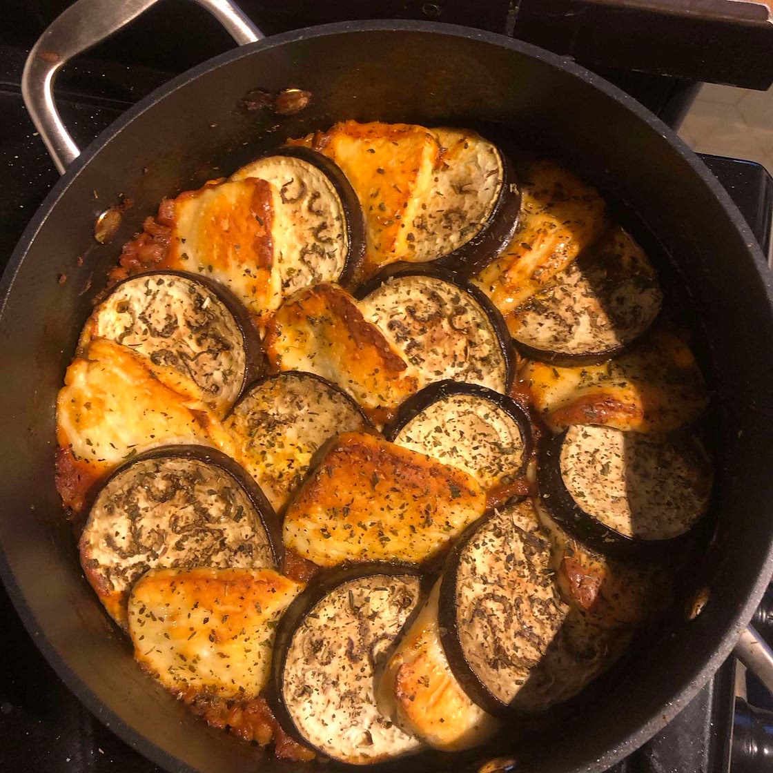Halloumi aubergine bake