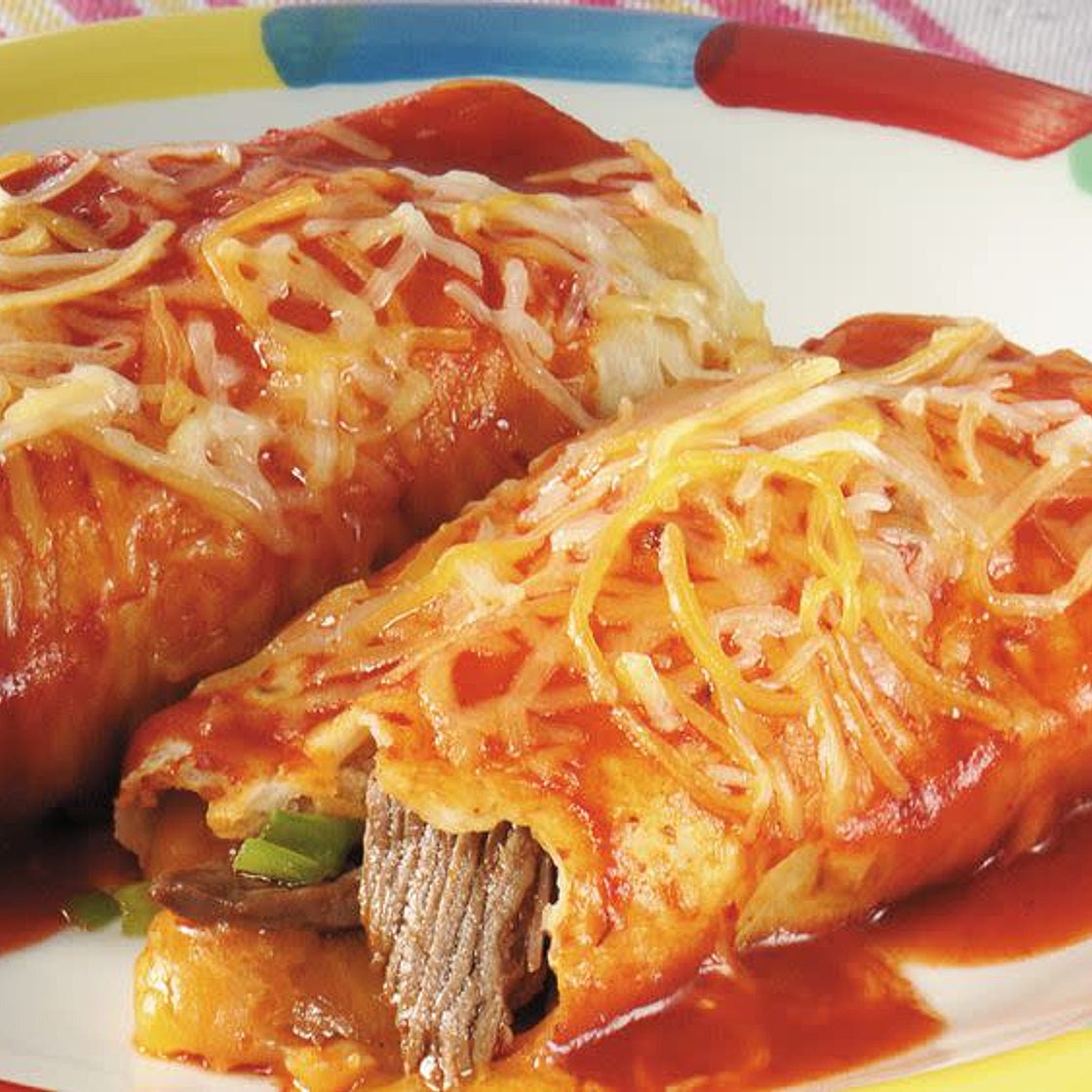 Adobo beef burritos