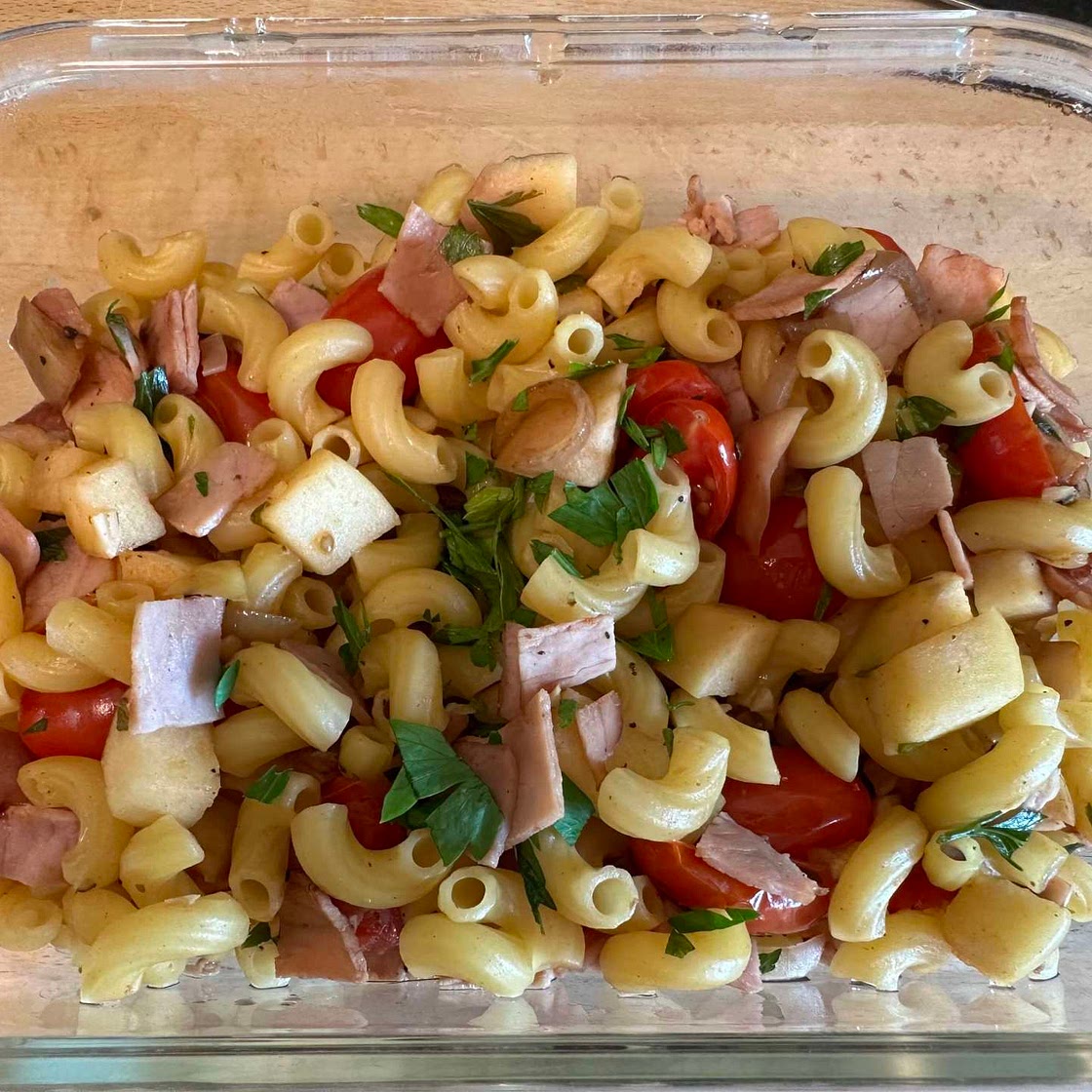 Pasta with persillade topping