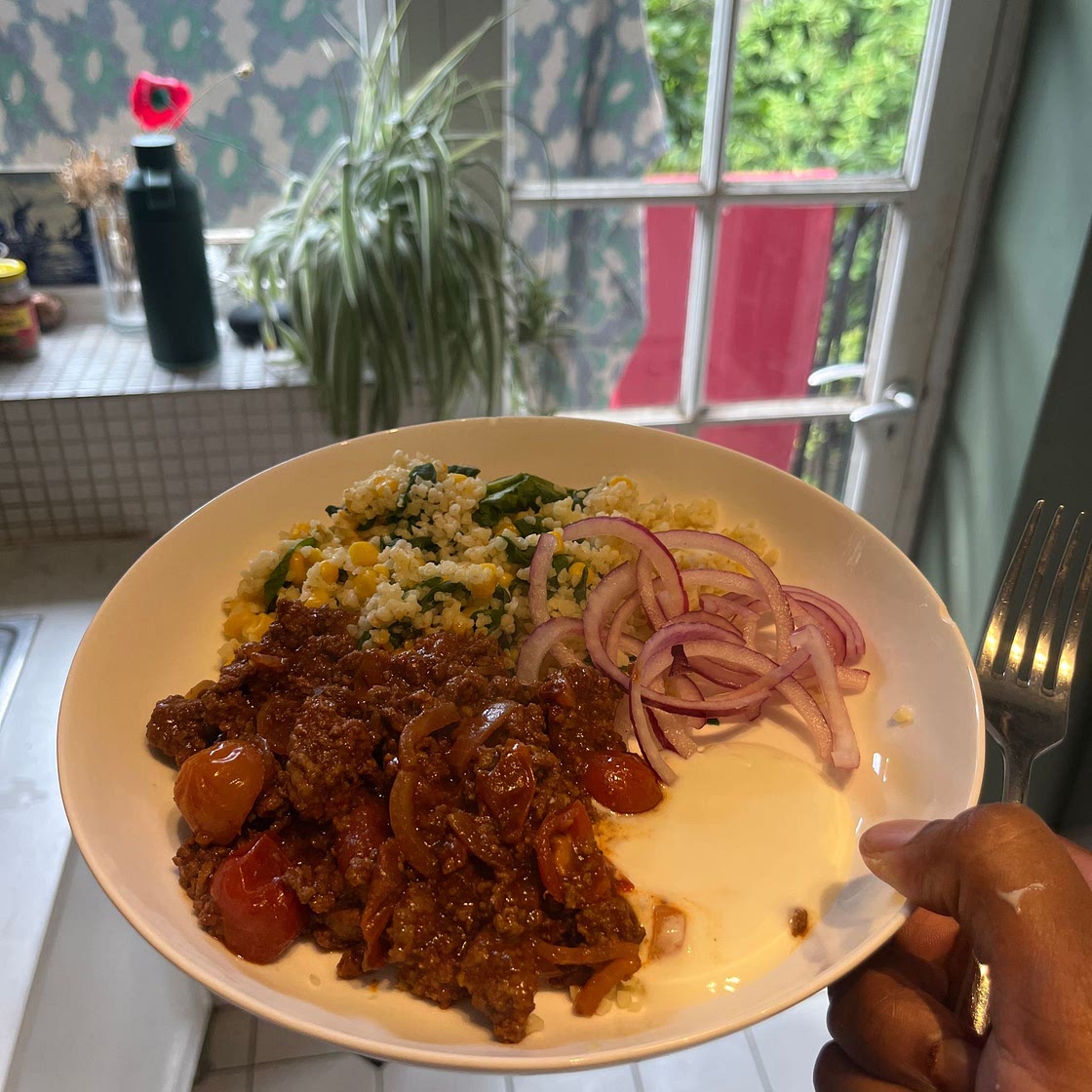 Beef Barbacoa with Corn & Spinach Quinoa