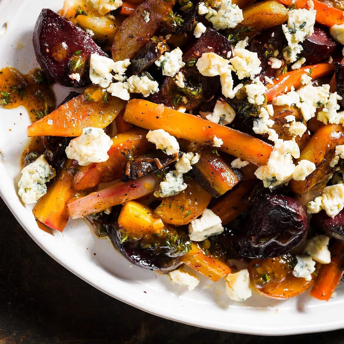 Balsamic Beets & Carrots w/ Blue Cheese