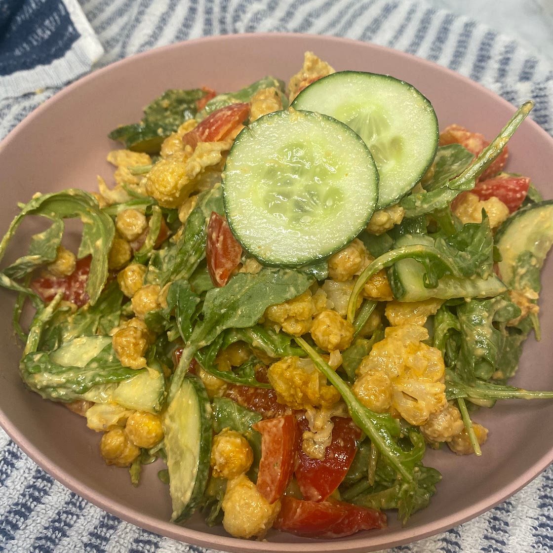 Buffalo Chickpea Salad Bowl