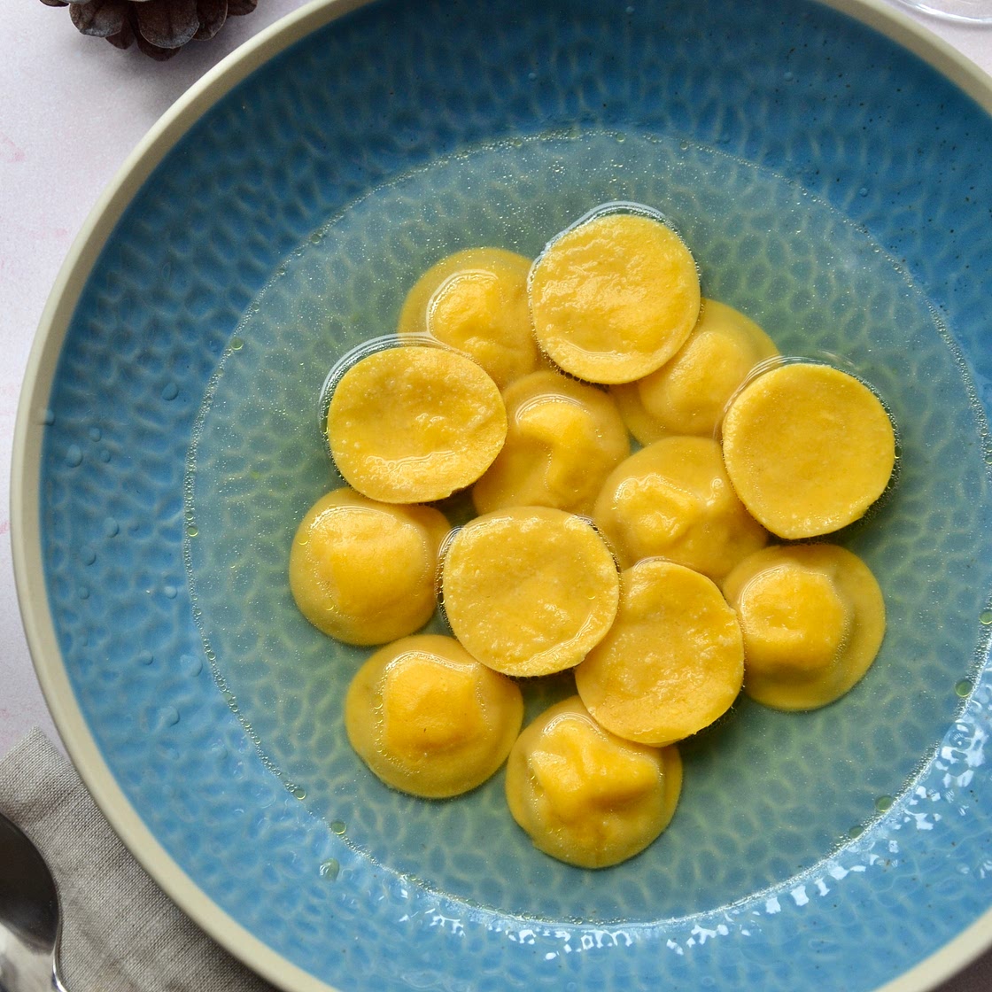 Potato Anolini with egg yolk dough