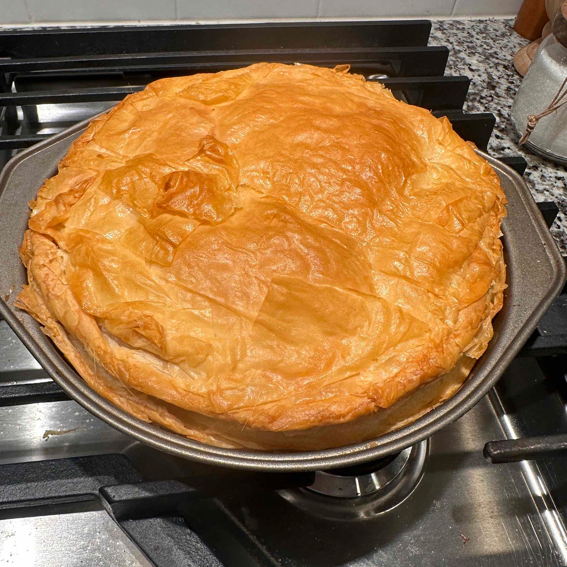Chicken lentil puff pastry pie