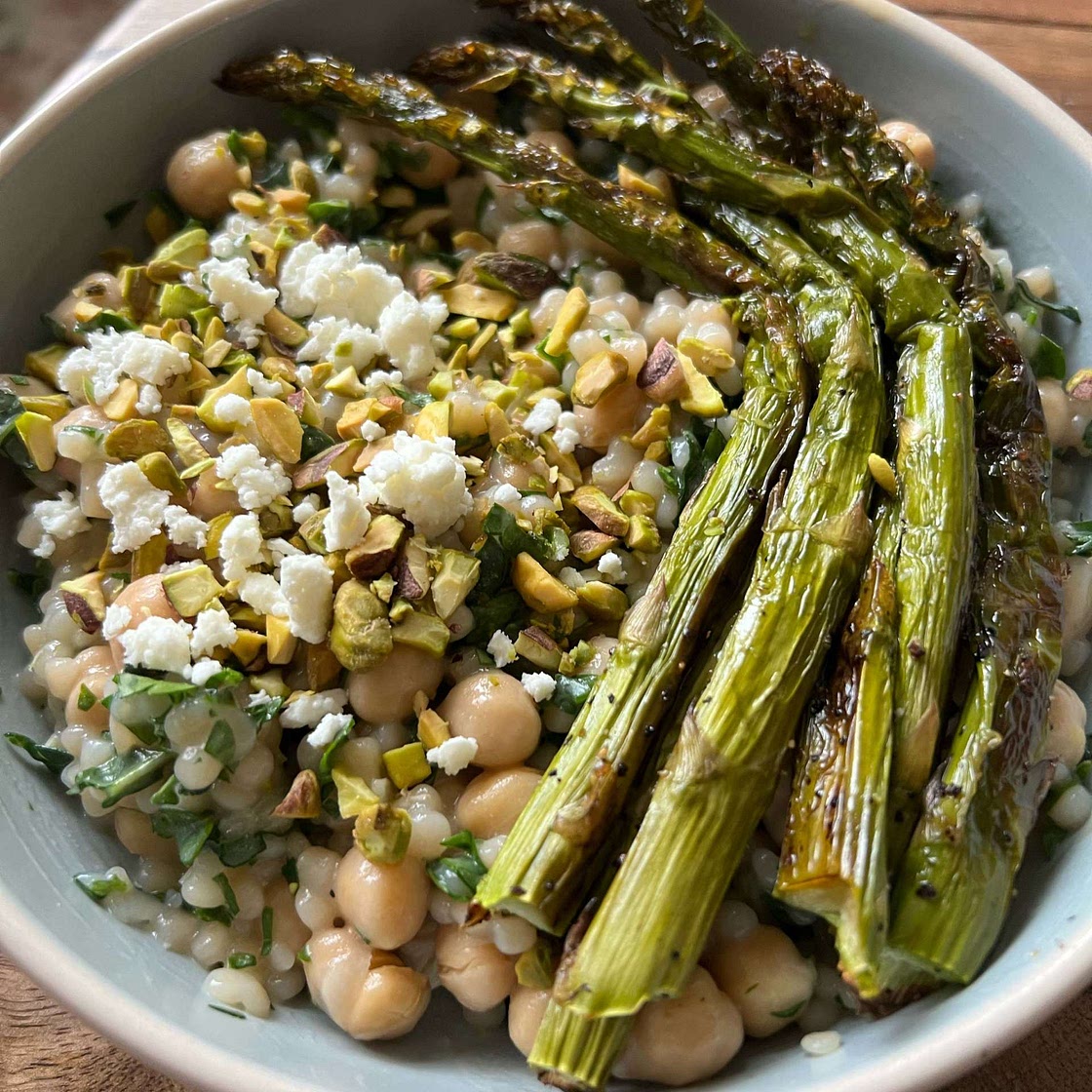 Spring Couscous Bowls with Lemon Feta Vinaigrette