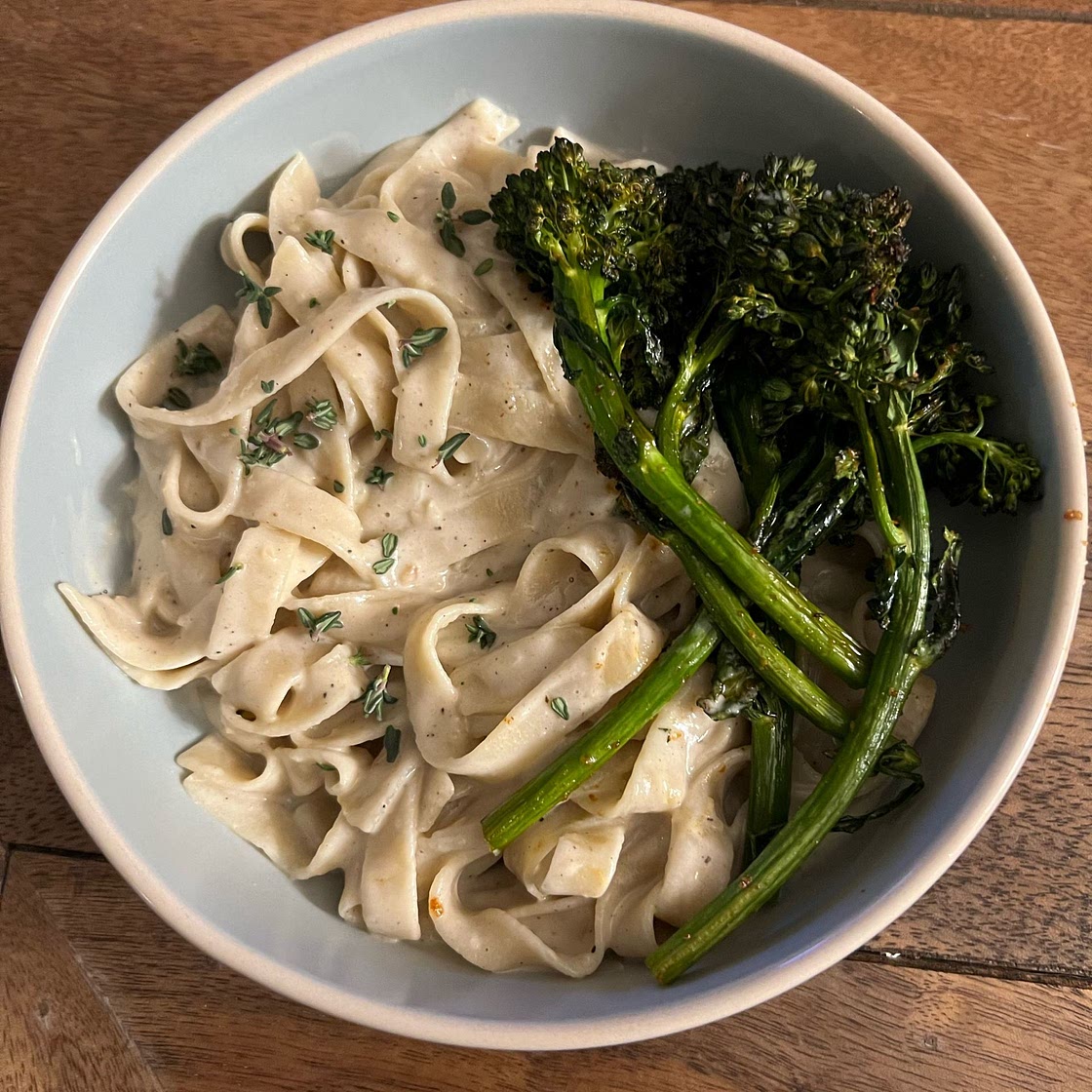Vegan Lemon Tahini Broccolini Pasta Dinner