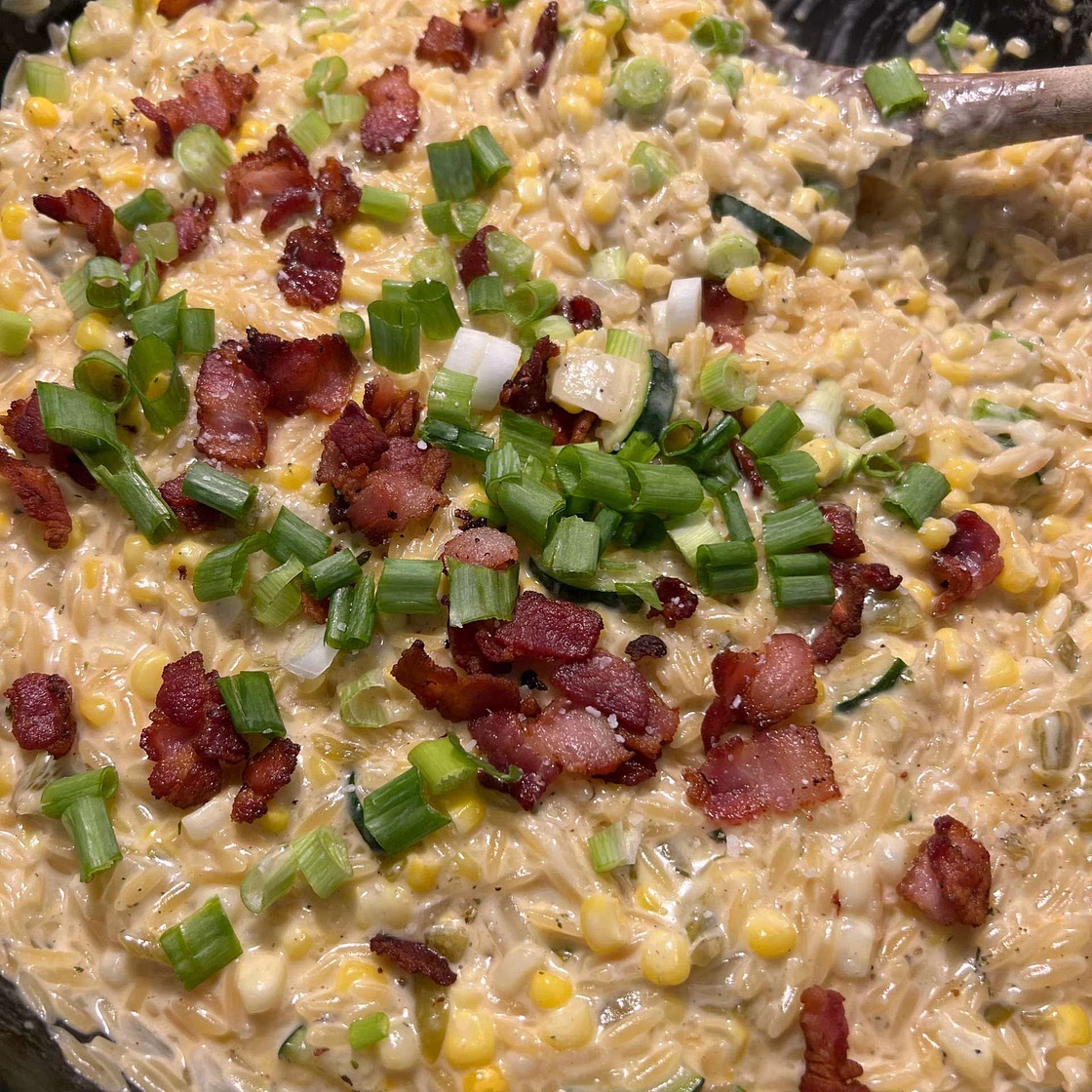 One Pot Cheesy Creamed Corn Orzo