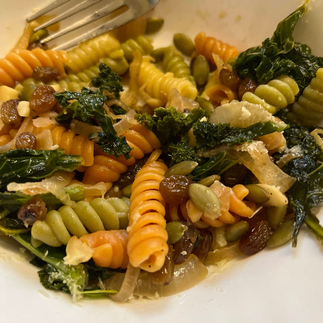 Pasta with winter greens