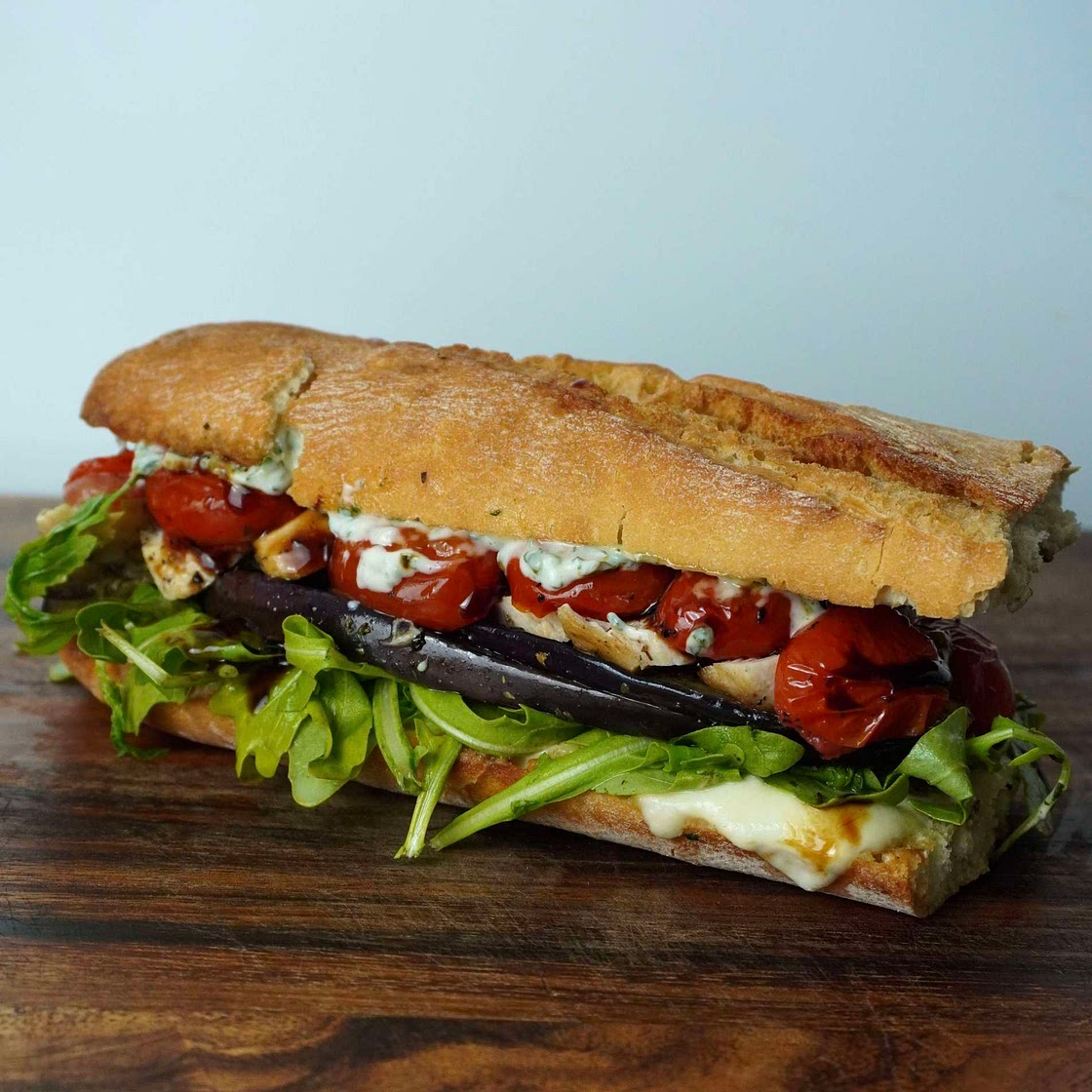 Chicken eggplant sandwich