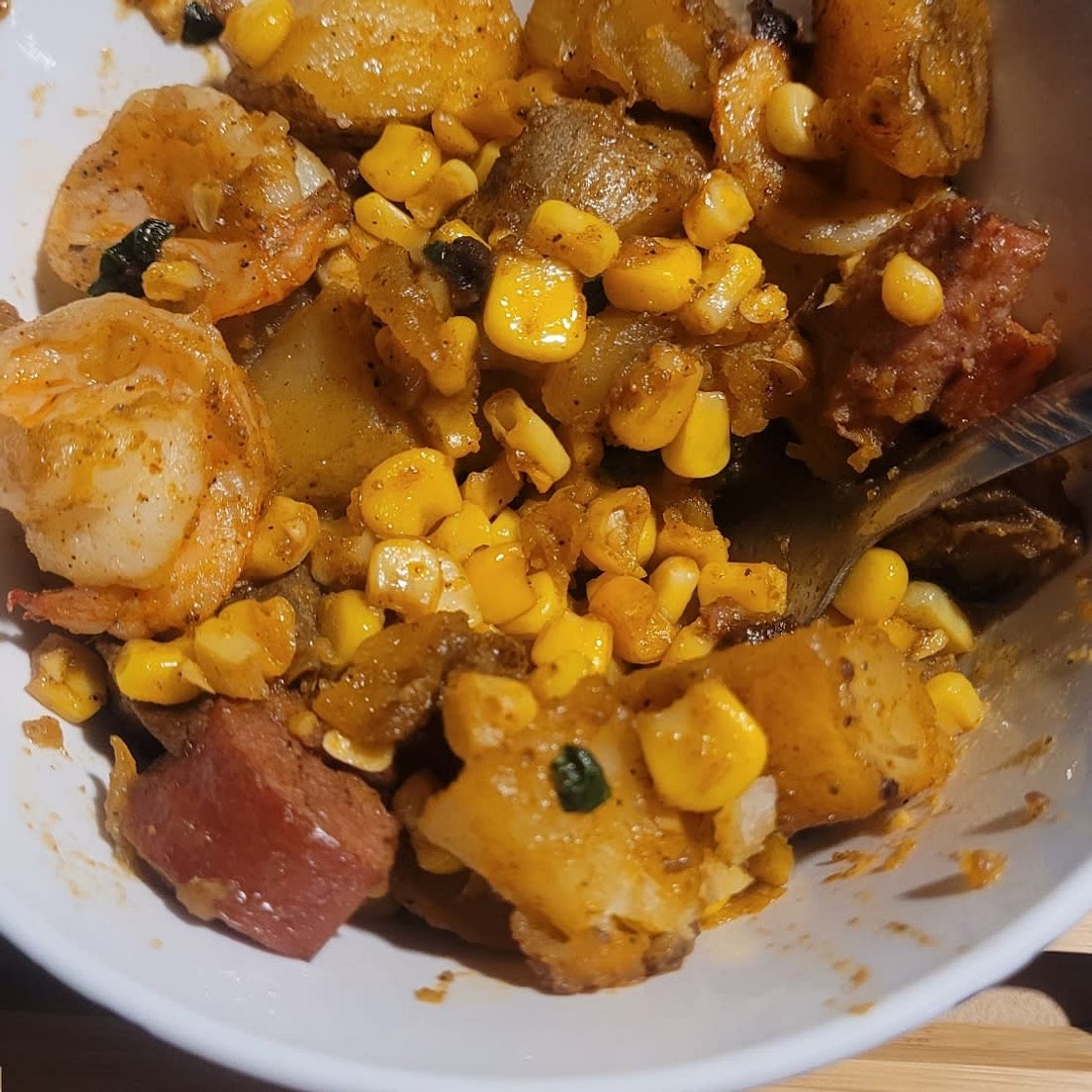 Shrimp Boil with Sausage and Spinach