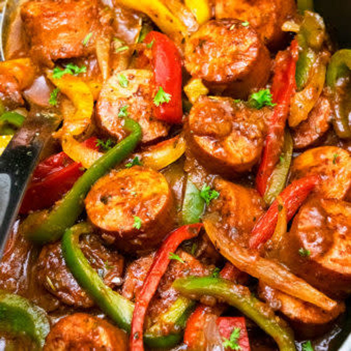 CROCKPOT SAUSAGE AND PEPPERS