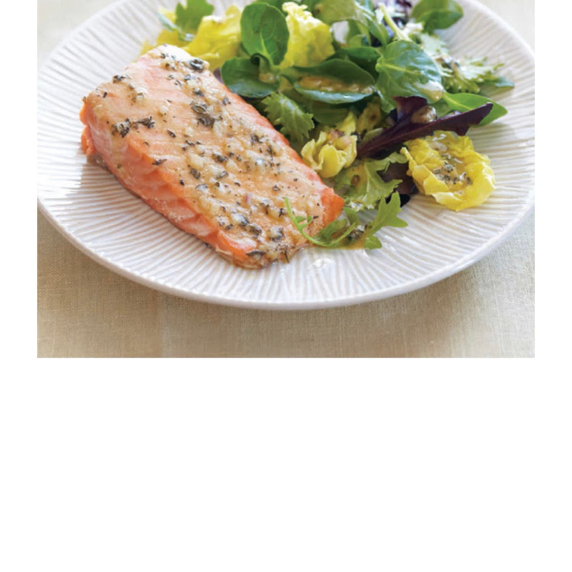 roasted salmon with thyme vinaigrette