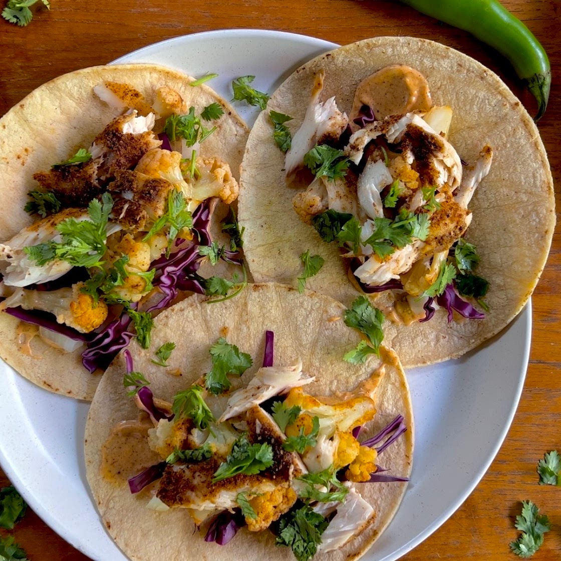 Fish and Cauliflower Tacos