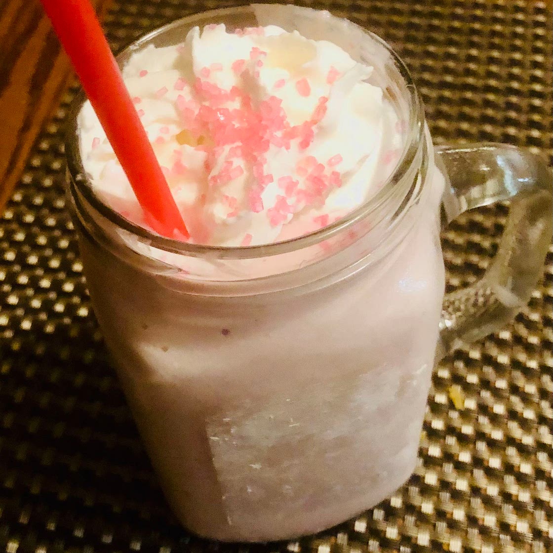 Boozy strawberry milkshake
