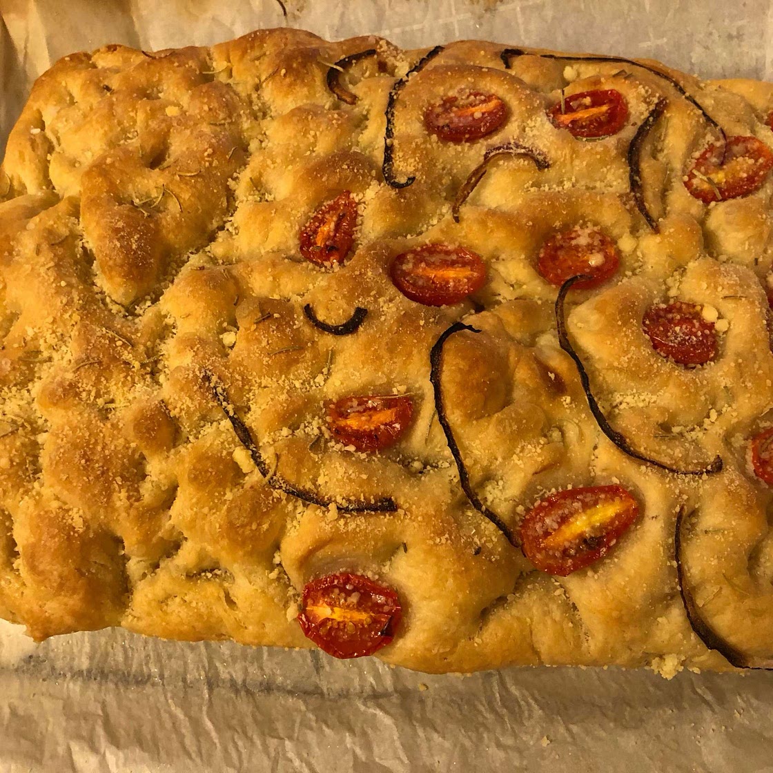 Basic foccacia (bread machine or stand mixer)