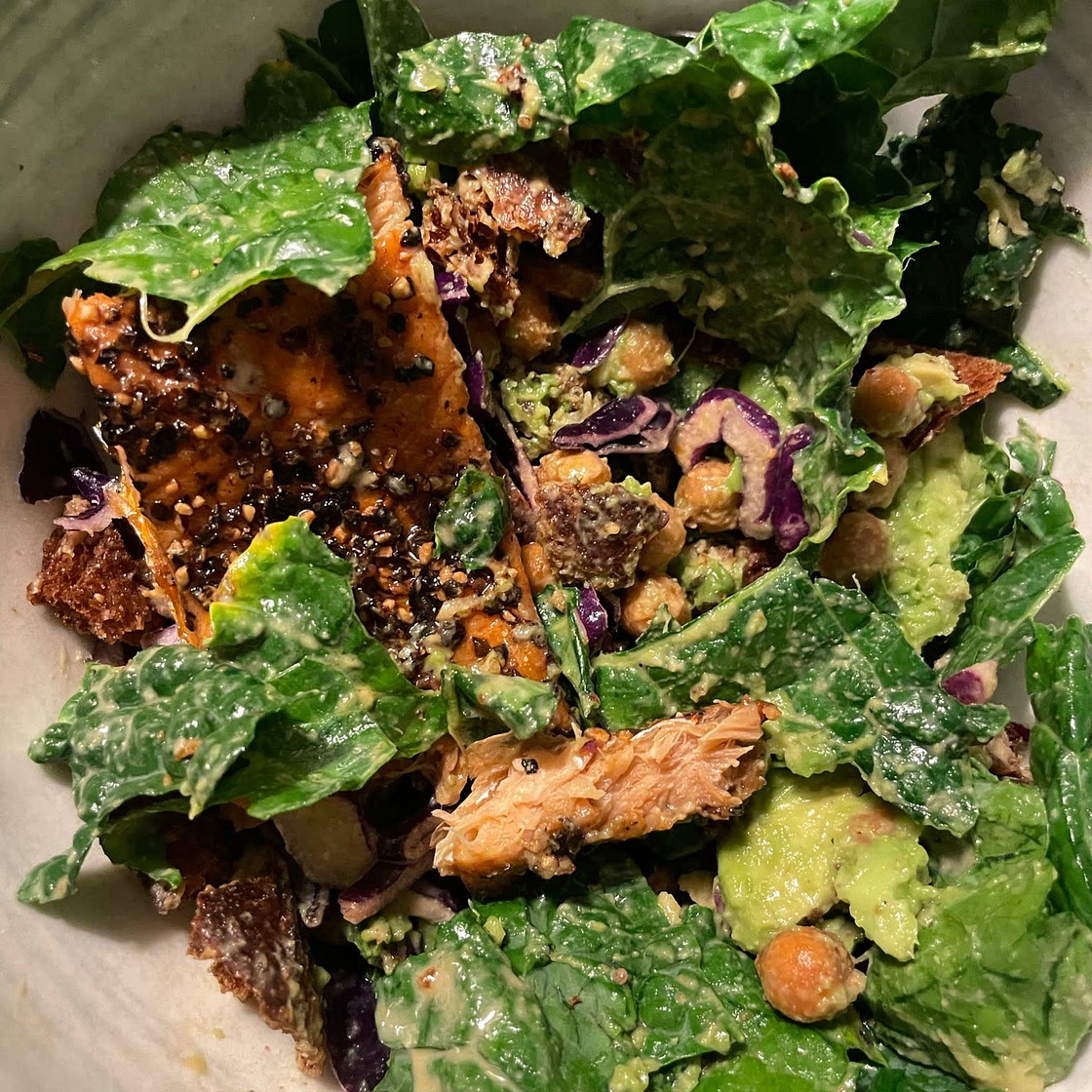 Vegan Caesar Salad With Crisp Chickpeas
