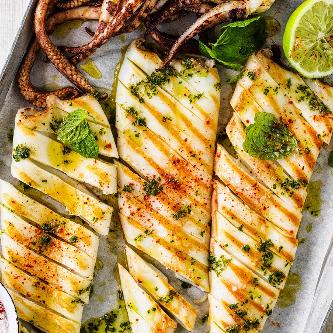 Easy As BBQ Aussie Squid with Salsa Verde