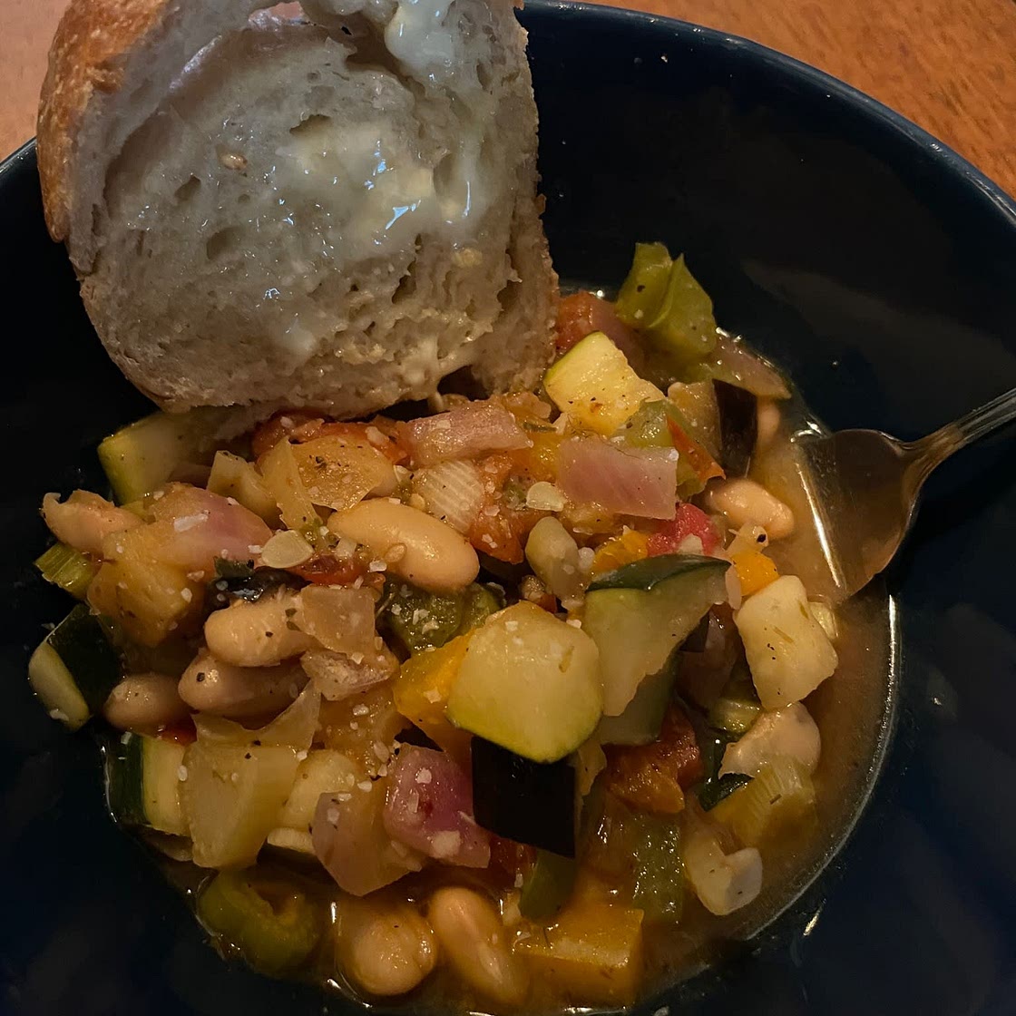 Slow cooker summer vegetable and butter bean stew
