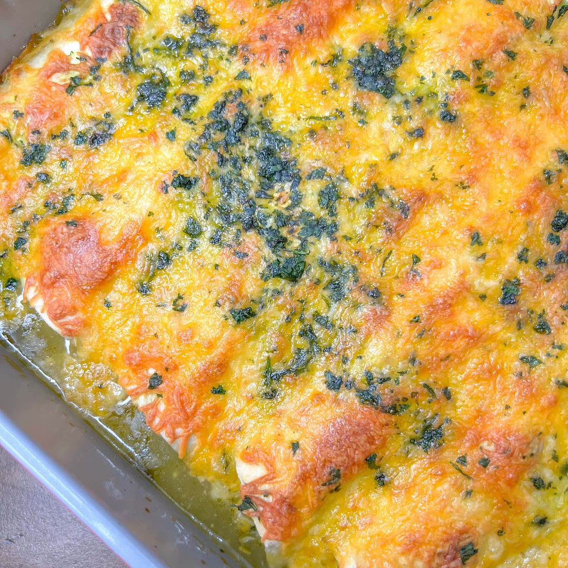 EASY GREEN CHILI CHICKEN ENCHILADAS RECIPE