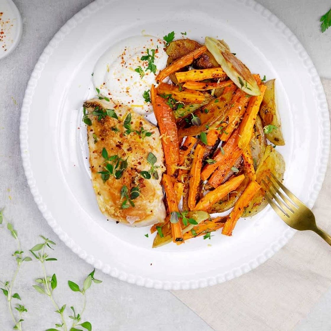 grilled chicken with veggies