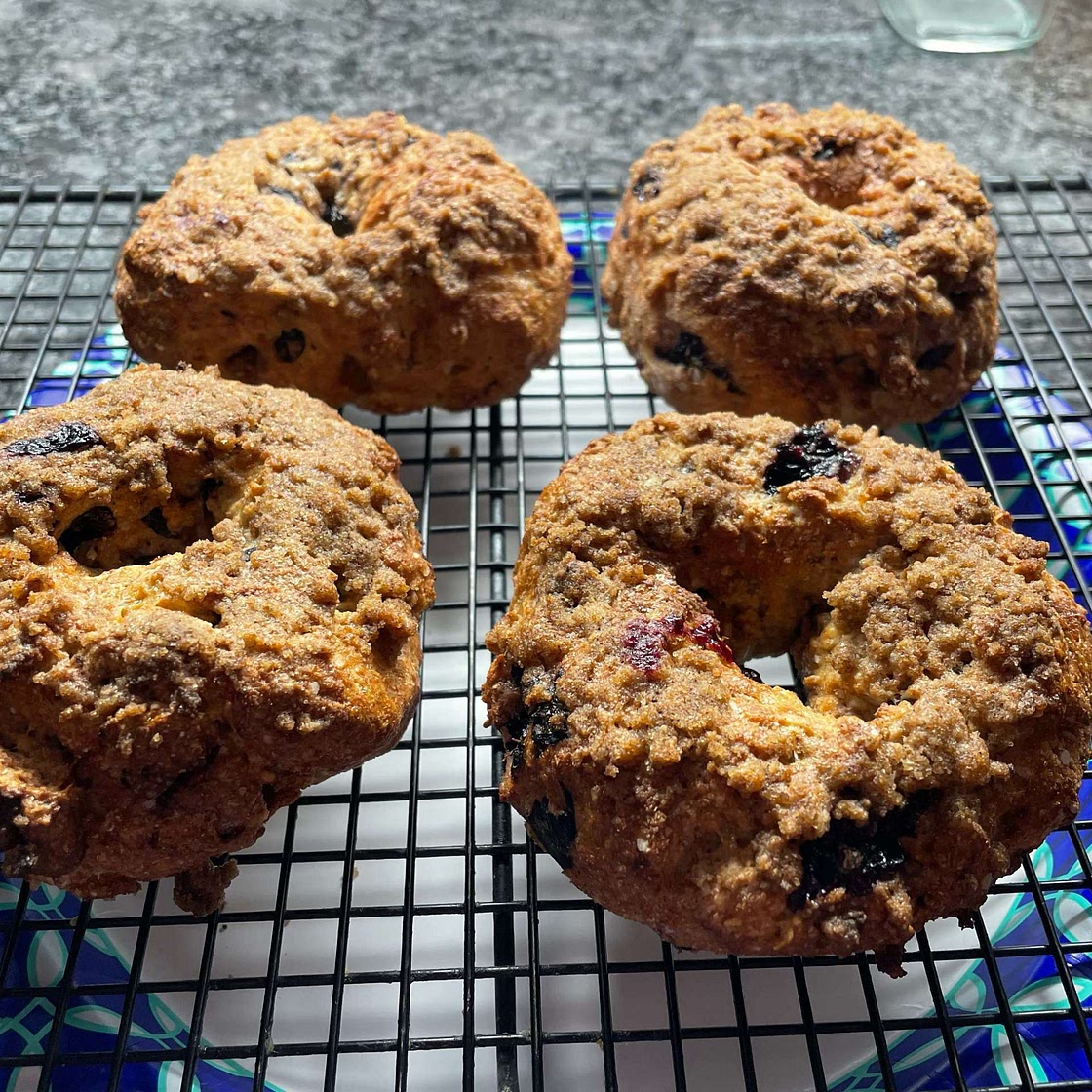 My latest favorite yogurt dough creation: higher-protein blueber