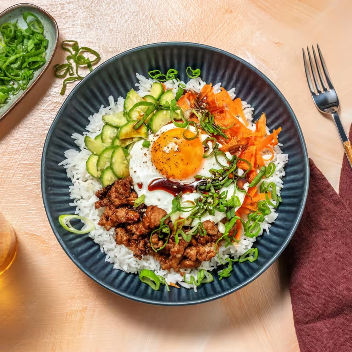 Bibimbap coréen porc haché & sésame