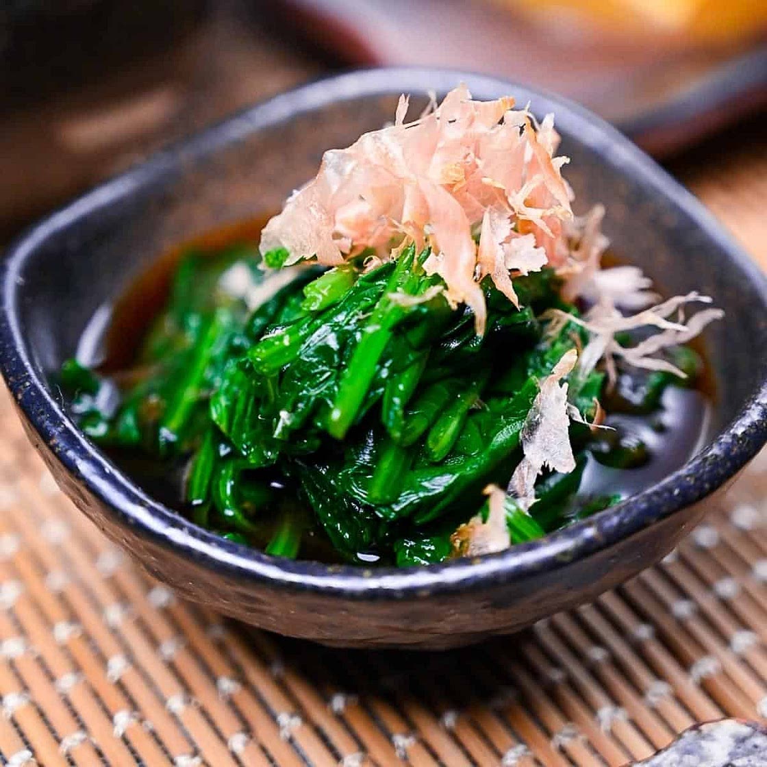Spinach Ohitashi (Japanese Spinach Salad in Dashi)