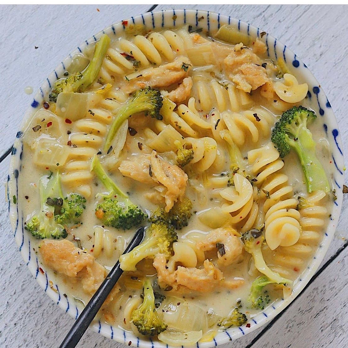  Chik’n & Broccoli Alfredo Soup (dairy free/vegan)