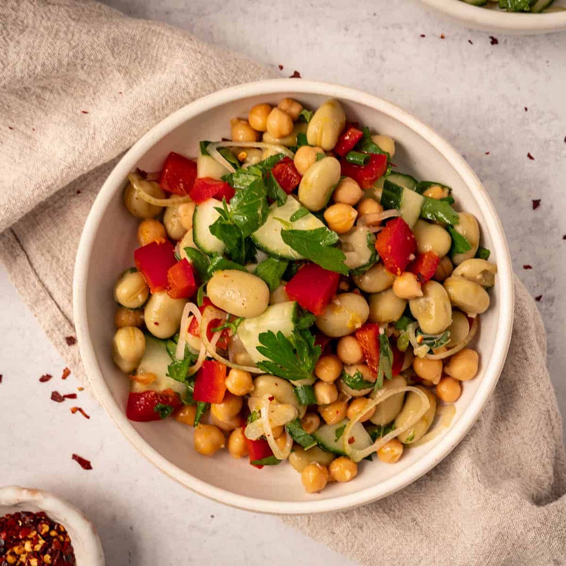 Fava Bean Chickpea Salad