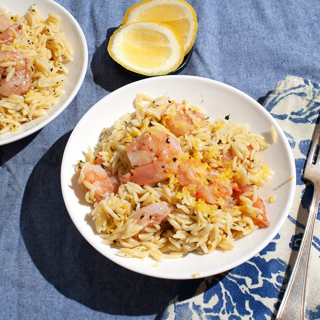 Lemon Herb Shrimp with Orzo