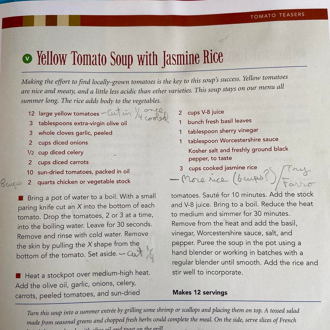 Yellow tomato soup with jasmine rice