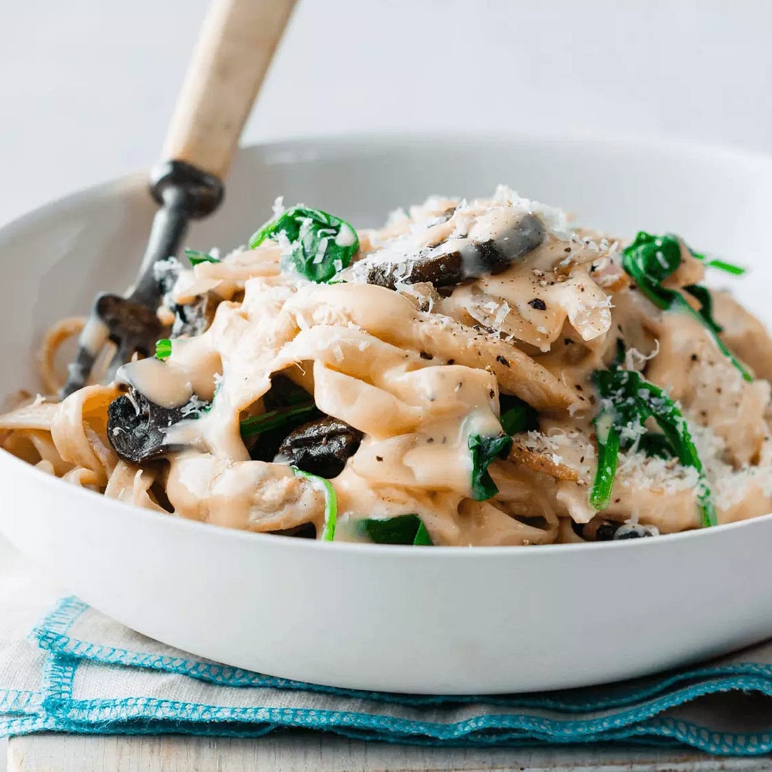 Light & Creamy Chicken Carbonara