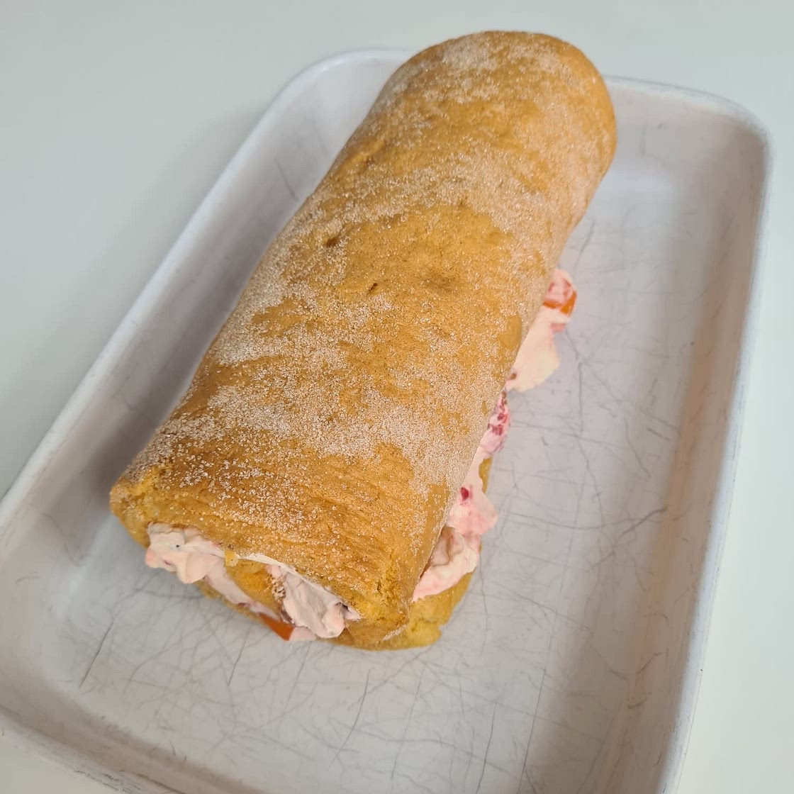 Mango & passion fruit roulade