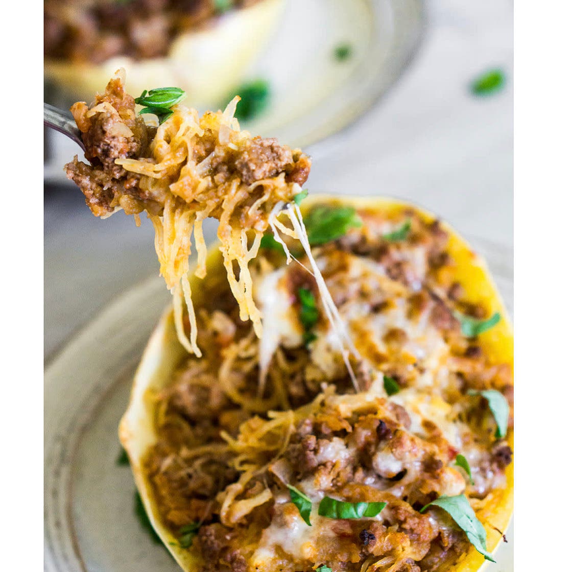 Bolognese stuffed spaghetti squash