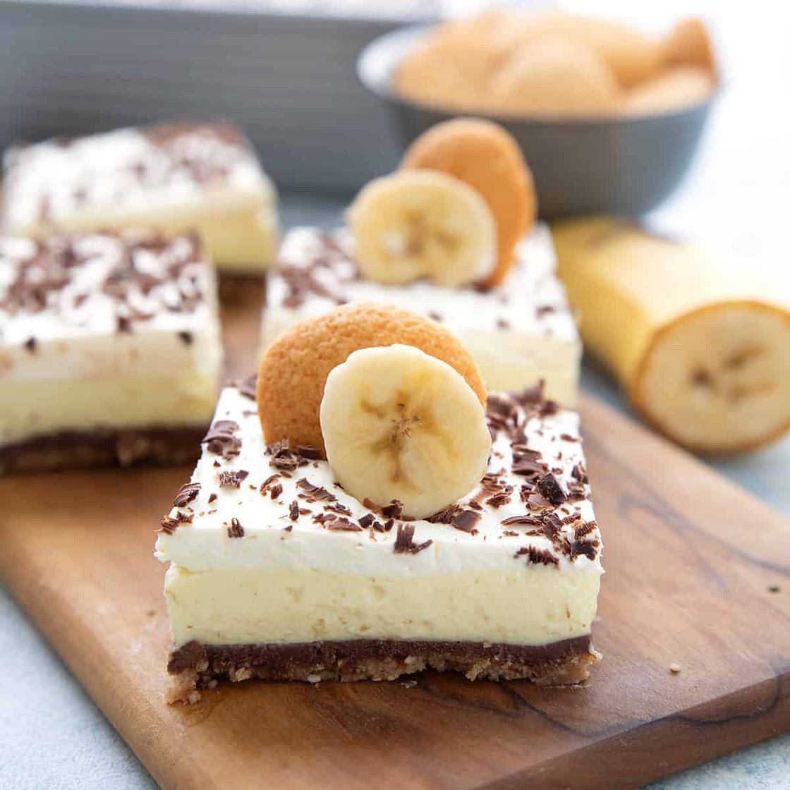 Keto Banana Cream Pie Bars