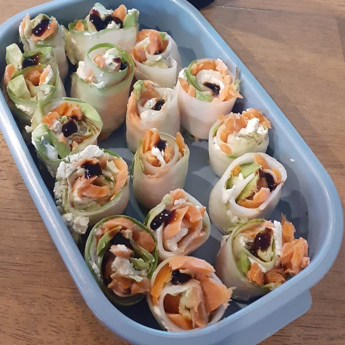 Ricotta Salmon Cucumber Roll