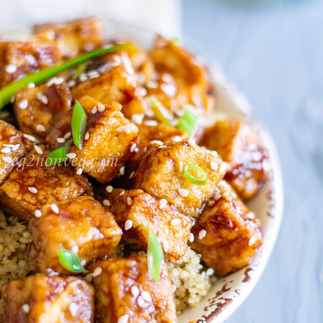 Tofu with soy sauce | Crispy tofu in sesame soy sauce