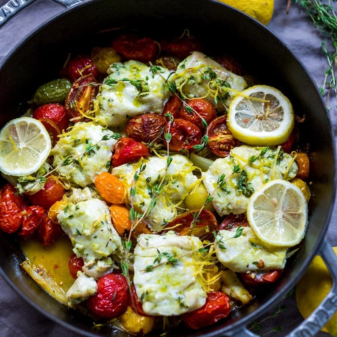 Baked Haddock with tomato and fennel
